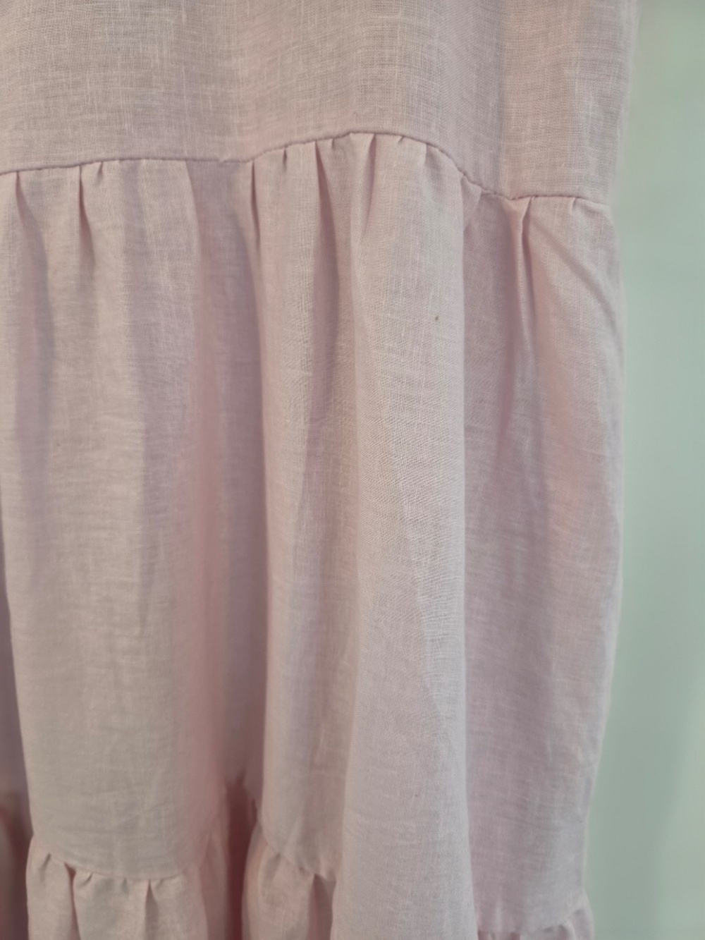 Northern Reflections pink linen dress M tiered oversized lagenlook cottage core - Picture 7 of 8